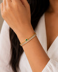 Emerald Accent Open Cuff Bracelet