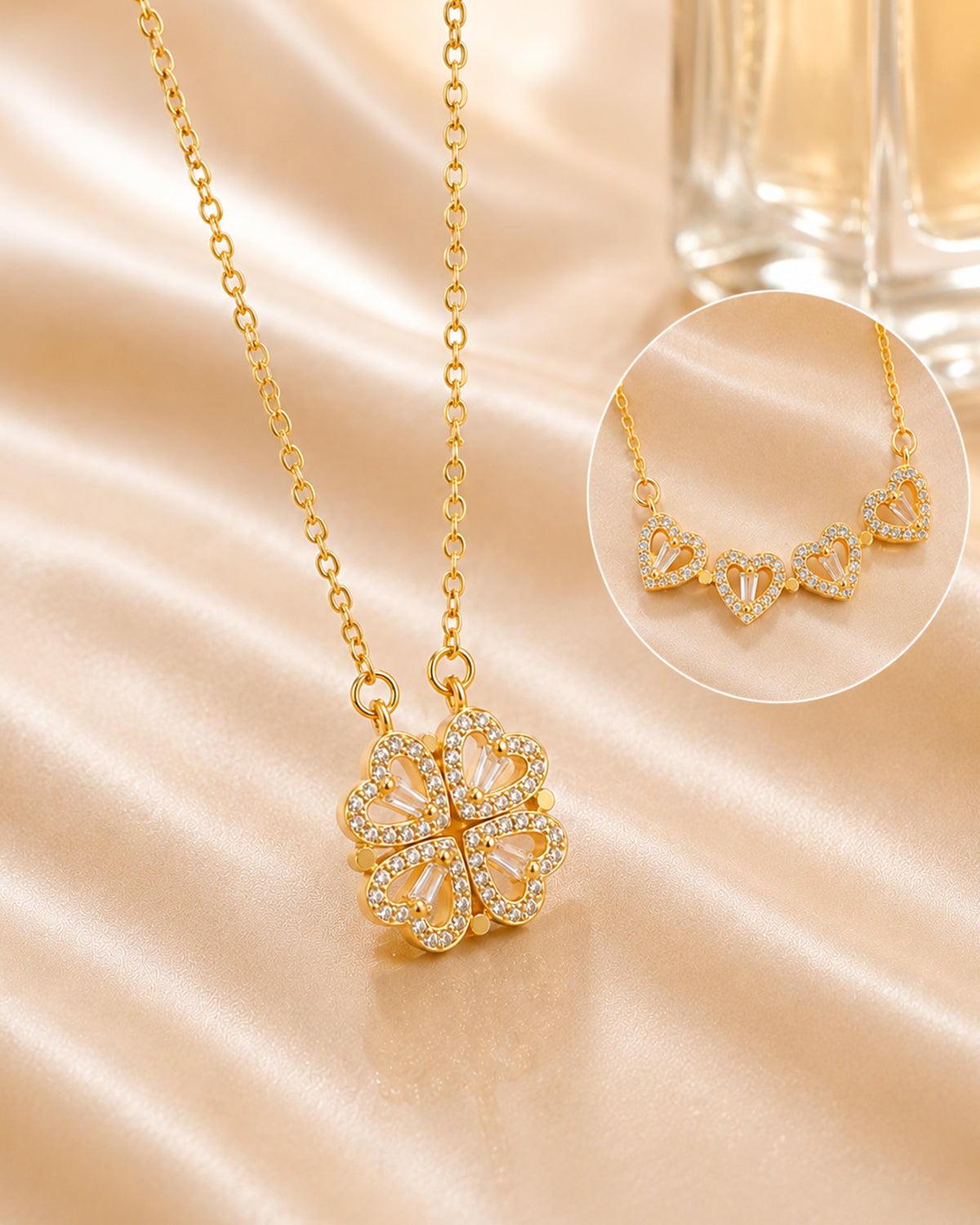 Gold Crystal Magnetic Necklace for Women